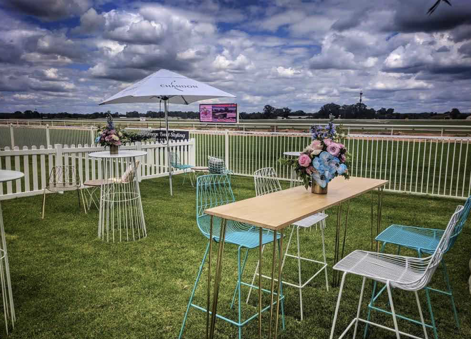 Turquoise Wire Stool Hire cocktail event
